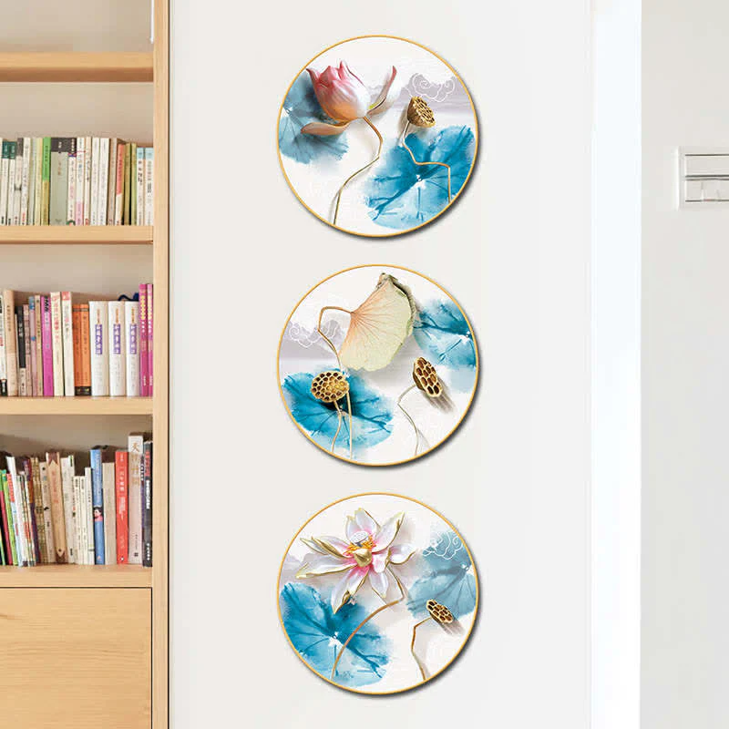 3 pezzi Adesivi murali per meditazione e illuminazione con fiori di loto - Image 4