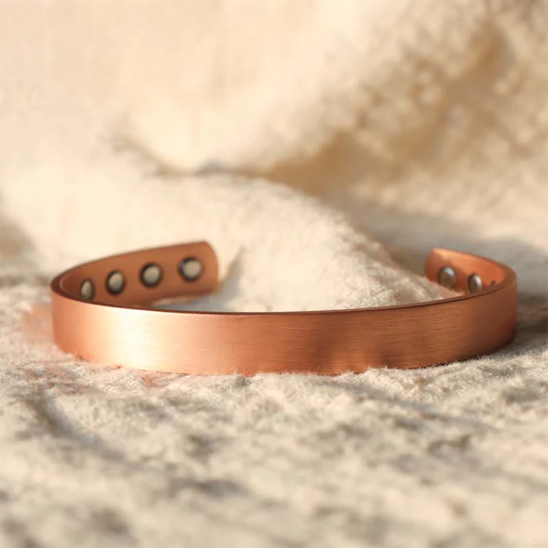 Bracciale rigido regolabile in rame magnetico con motivo vintage Buddha Stones - Image 3