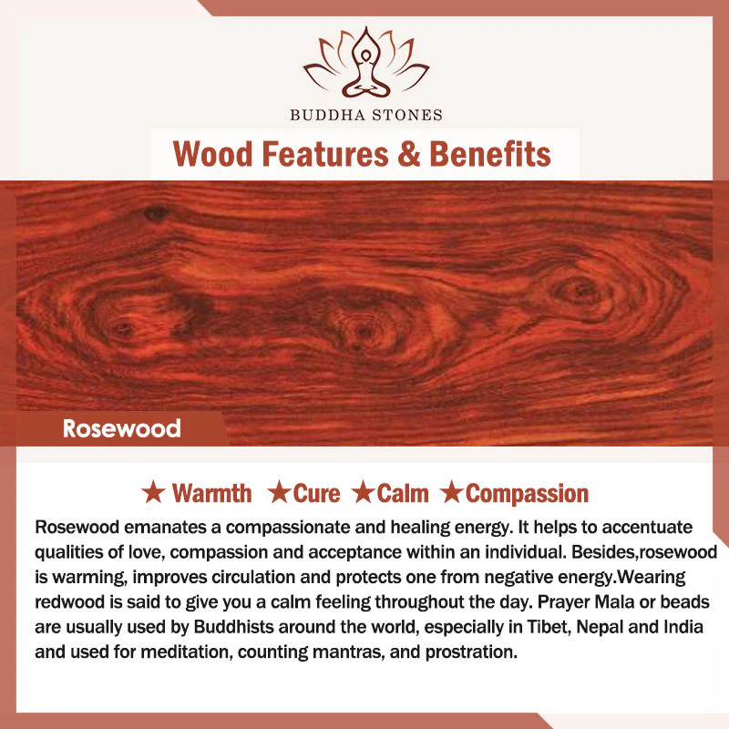 Braccialetto Buddha Stones Tibetan Rosewood Warmth (tipo casuale) - Image 8