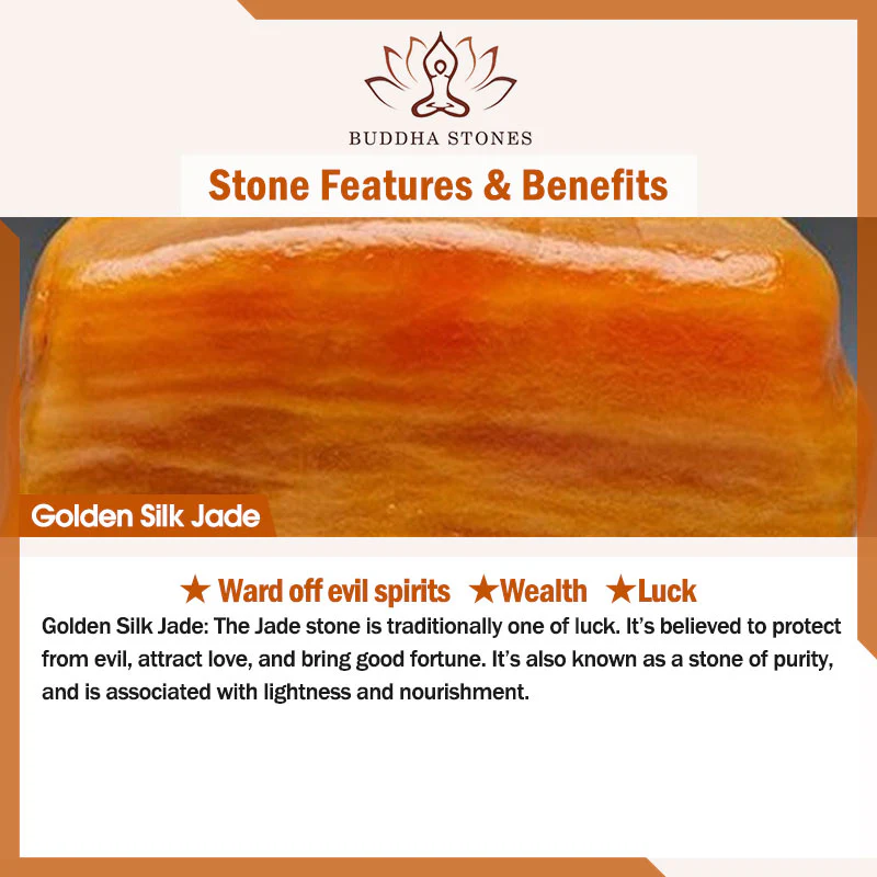 Braccialetto della ricchezza Buddha Stones in seta dorata e giada Pixiu - Image 7
