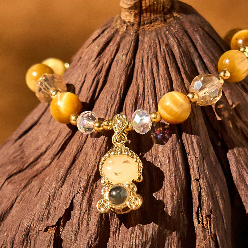 Braccialetto di protezione Buddha con occhio di tigre giallo e Buddha Stones - Image 9