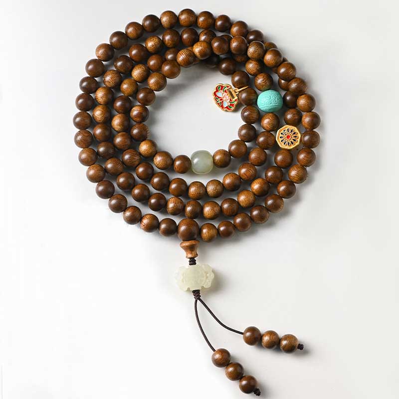 Braccialetto di protezione e calma in palissandro tibetano Buddha Stones Mala - Image 12