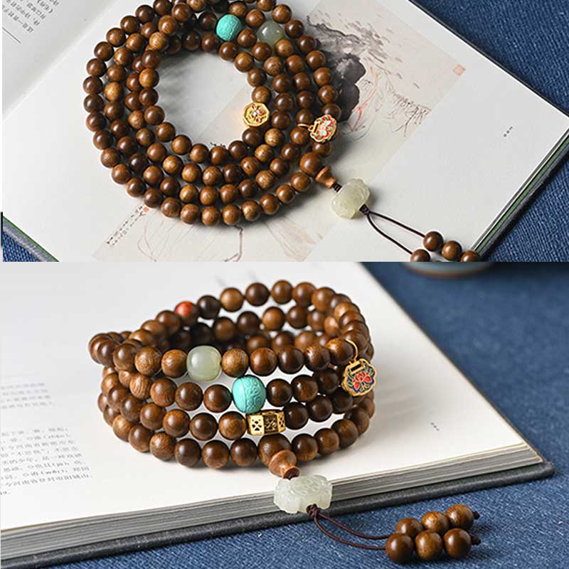 Braccialetto di protezione e calma in palissandro tibetano Buddha Stones Mala - Image 19