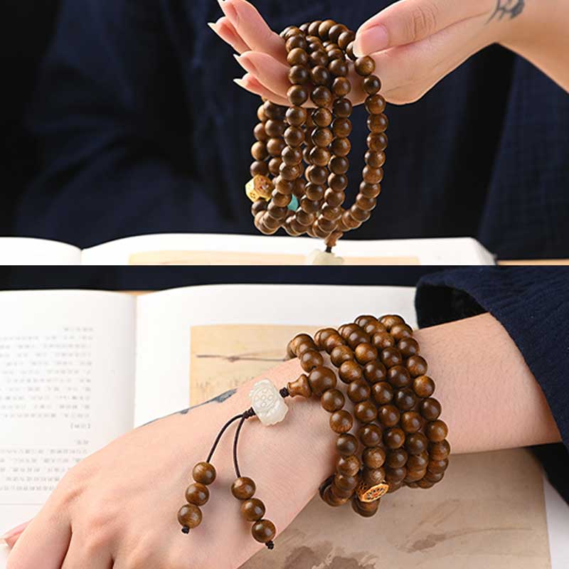 Braccialetto di protezione e calma in palissandro tibetano Buddha Stones Mala - Image 20