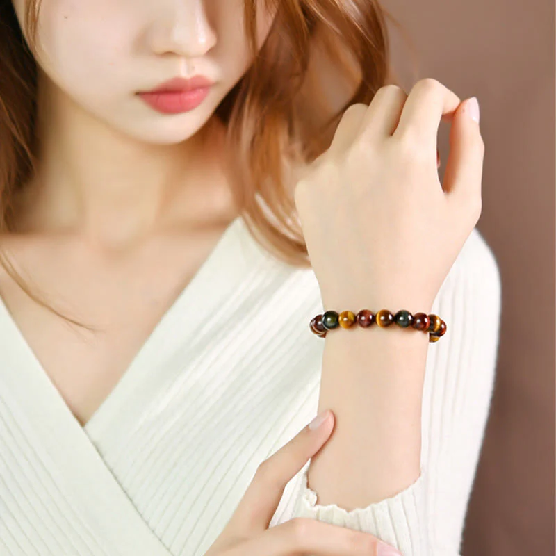 Braccialetto di protezione positiva con occhio di tigre naturale Buddha Stones - Image 14