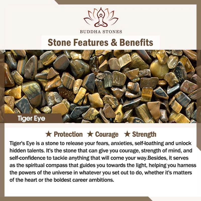 Braccialetto di protezione positiva con occhio di tigre naturale Buddha Stones - Image 18