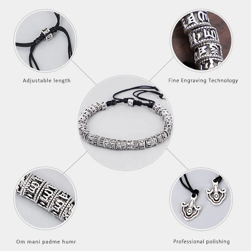 Braccialetto di purezza del mantra tibetano fatto a mano con Buddha Stones - Image 6