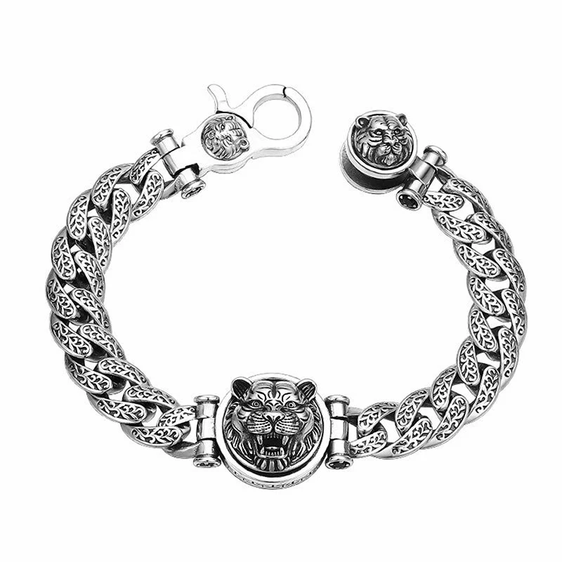 Braccialetto energetico della fortuna inciso con motivo floreale della dinastia Tang e Buddha Stones - Image 6