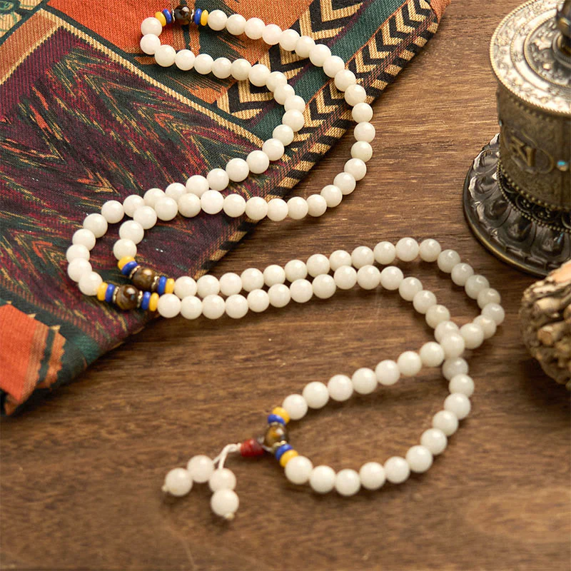Braccialetto Buddha Stones con 108 perle Mala in quarzite naturale per la ricchezza e la fortuna - Image 10