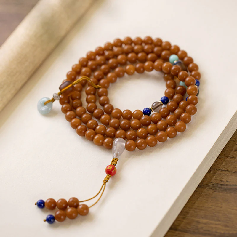 Buddha Stones 108 Perle Bodhi Seed Benedizione Meditazione Bracciale Mala - Image 9