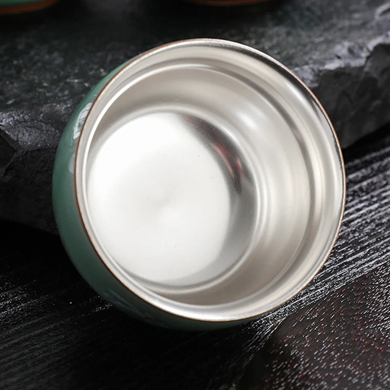 Buddha Stones Farfalla Pesce rosso Loto Koi Pesce Tazza da tè in ceramica Kung Fu Tazza da tè 120ml - Image 12