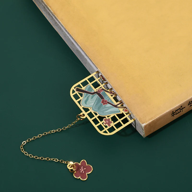 Segnalibro cavo in metallo ottone con Buddha Stones, alce, pesce koi, gru, volpe a nove code - Image 9