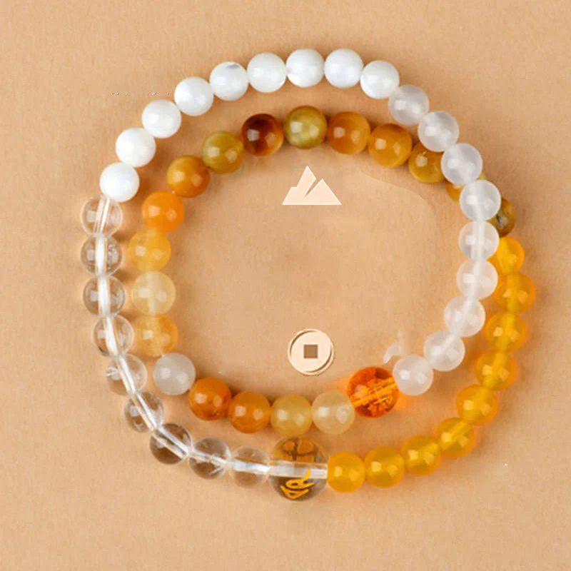 Buddha Stones Cinque Elementi Vari Agata Cristallo Perla Onice Nero Agata Bianca Cristallo Bianco Braccialetto della Fortuna - Image 33