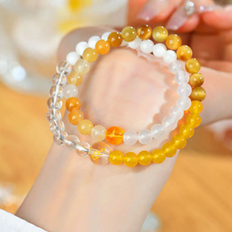 Buddha Stones Cinque Elementi Vari Agata Cristallo Perla Onice Nero Agata Bianca Cristallo Bianco Braccialetto della Fortuna - Image 35