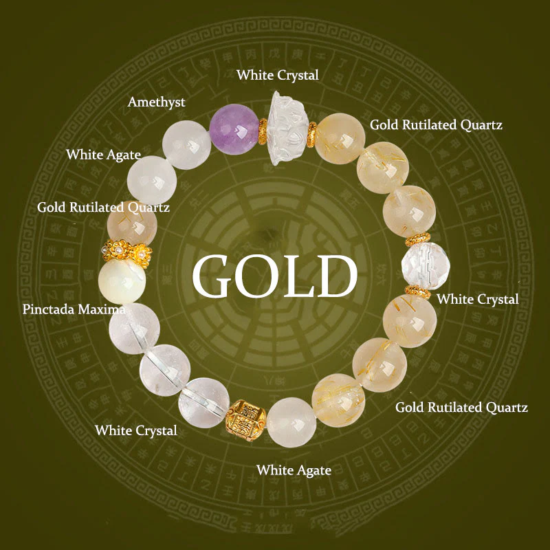 Buddha Stones Cinque Elementi Vari Agata Cristallo Verde Fantasma Quarzo Rutilato Uva Verde Agata Malachite Braccialetto della Fortuna - Image 11