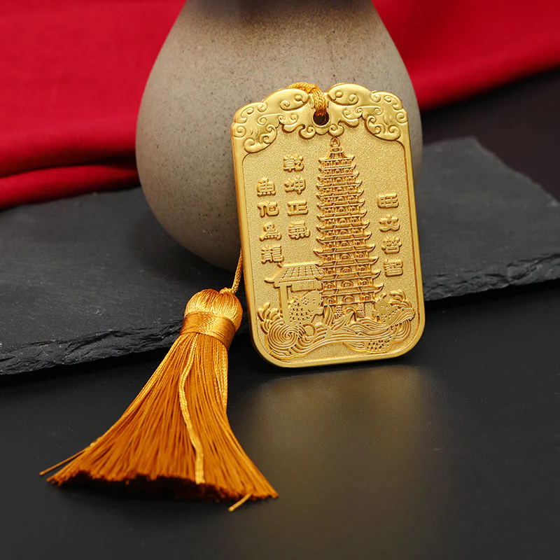 Buddha Stones Feng Shui Stella di buon auspicio Penna Wenchang Pagoda Pesce Koi Decorazione da appendere all'auto - Image 16