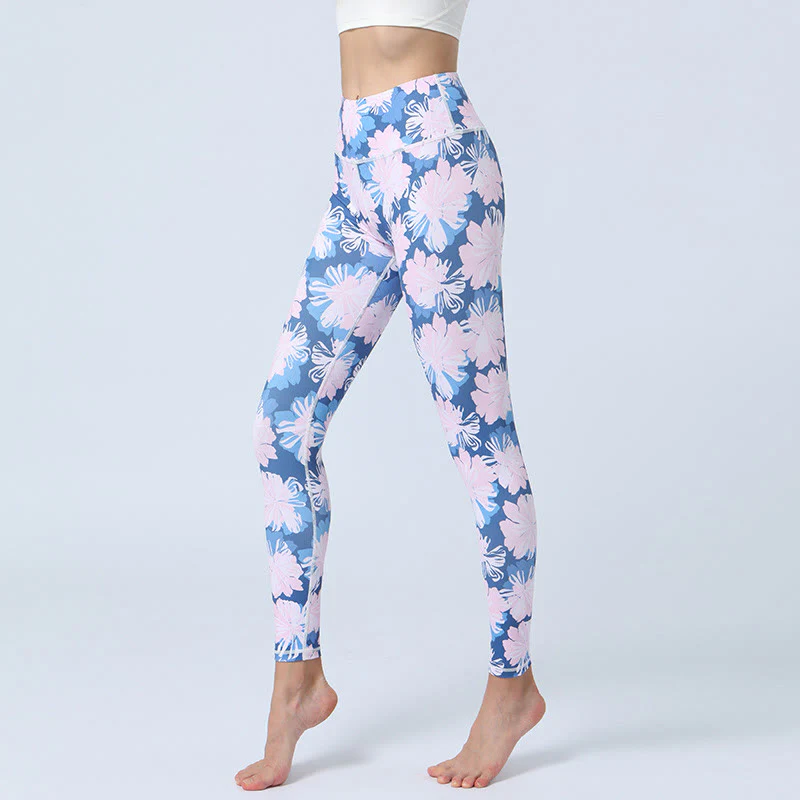 Buddha Stones Flowers Leaves Stampa Sport Fitness Yoga Leggings a vita alta Pantaloni da yoga da donna - Image 8