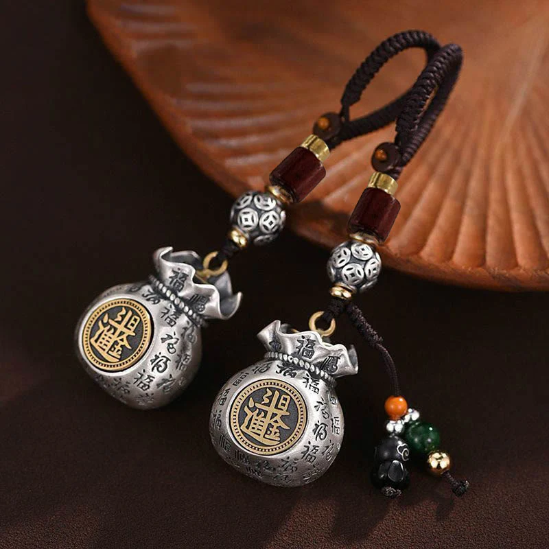 Buddha Stones Fu Character Money Bag Fare soldi ogni giorno Portachiavi fortuna - Image 17