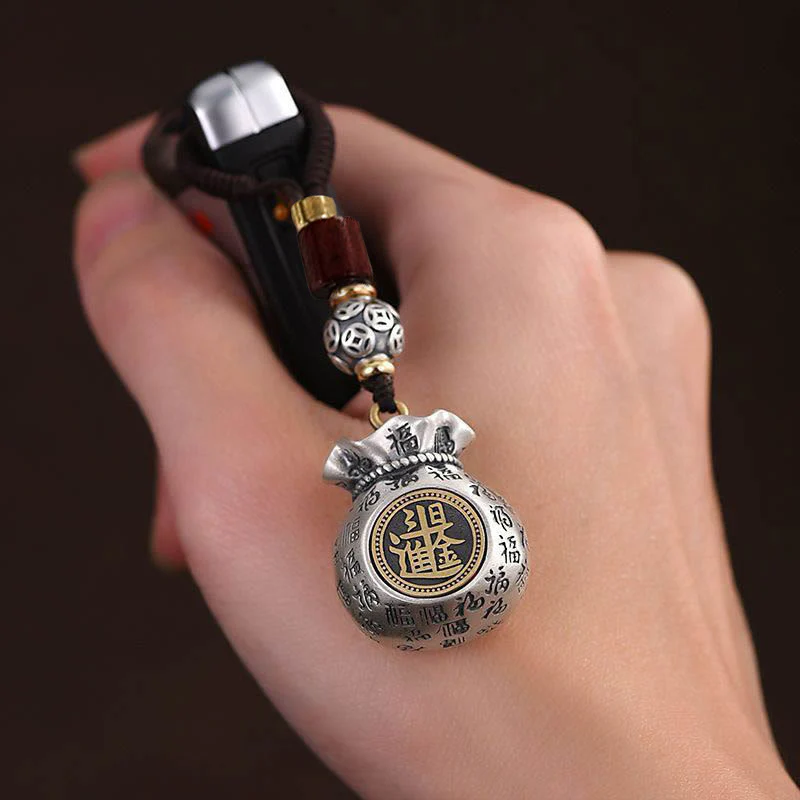 Buddha Stones Fu Character Money Bag Fare soldi ogni giorno Portachiavi fortuna - Image 8