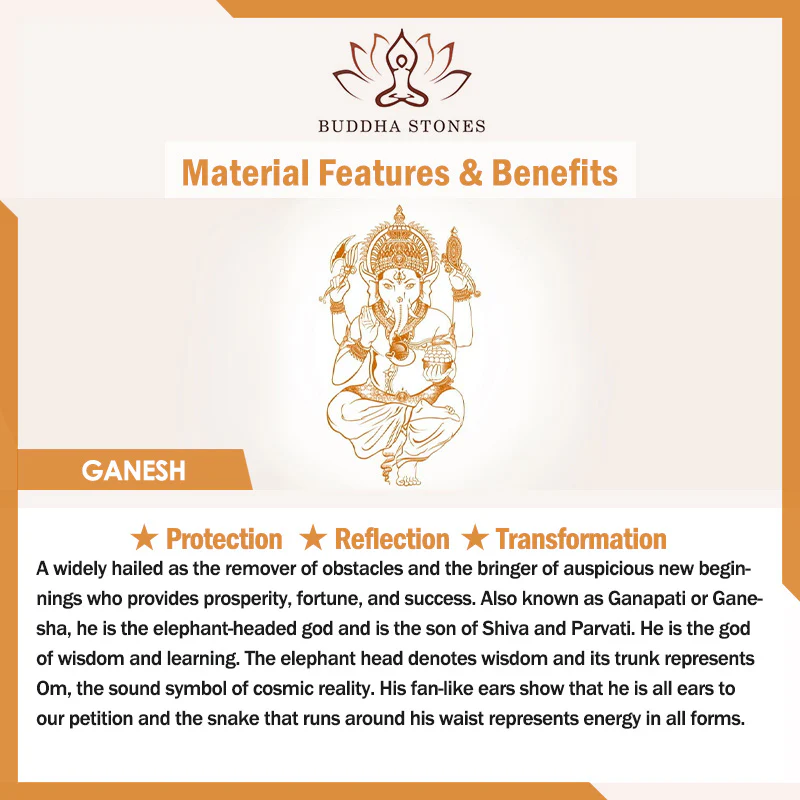 Buddha Stones Ganesh Ganpati Statua Elefante Ricchezza Benedizione Decorazione Casa - Image 10