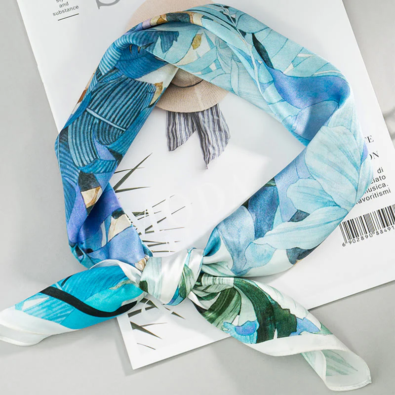 Buddha Stones Jungle Oil Painting Nuvole di buon auspicio Sciarpa in seta di gelso al 100% Sciarpa da collo in seta bifacciale di qualità premium 6A - Image 11