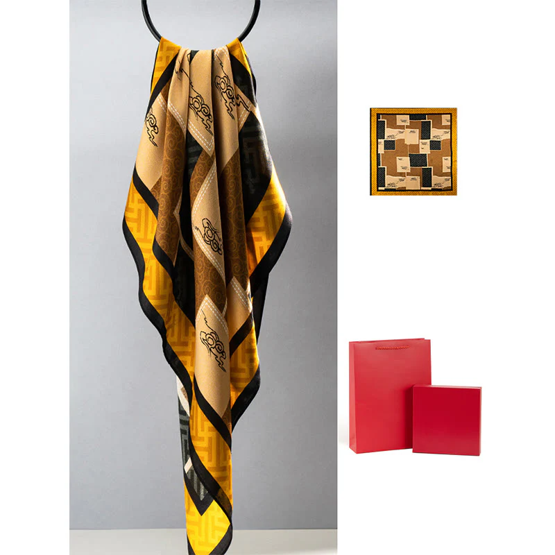 Buddha Stones Jungle Oil Painting Nuvole di buon auspicio Sciarpa in seta di gelso al 100% Sciarpa da collo in seta bifacciale di qualità premium 6A - Image 21