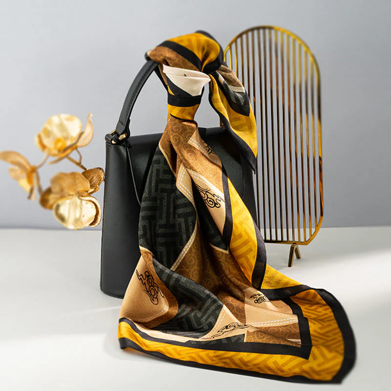 Buddha Stones Jungle Oil Painting Nuvole di buon auspicio Sciarpa in seta di gelso al 100% Sciarpa da collo in seta bifacciale di qualità premium 6A - Image 22