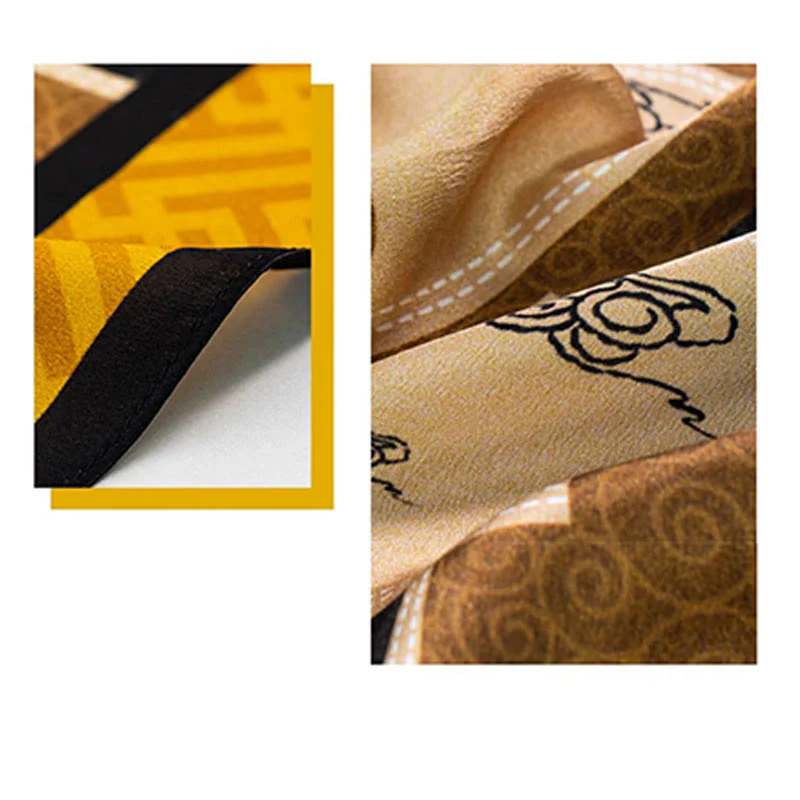 Buddha Stones Jungle Oil Painting Nuvole di buon auspicio Sciarpa in seta di gelso al 100% Sciarpa da collo in seta bifacciale di qualità premium 6A - Image 24