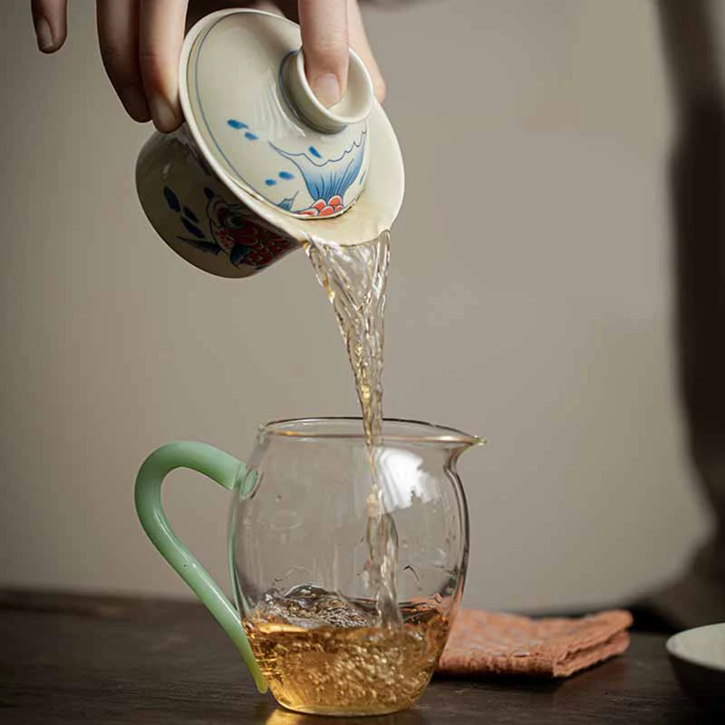 Buddha Stones Koi Fish Arowana Ceramica Gaiwan Sancai Tazza da tè Kung Fu Tazza da tè con coperchio 130ml - Image 11