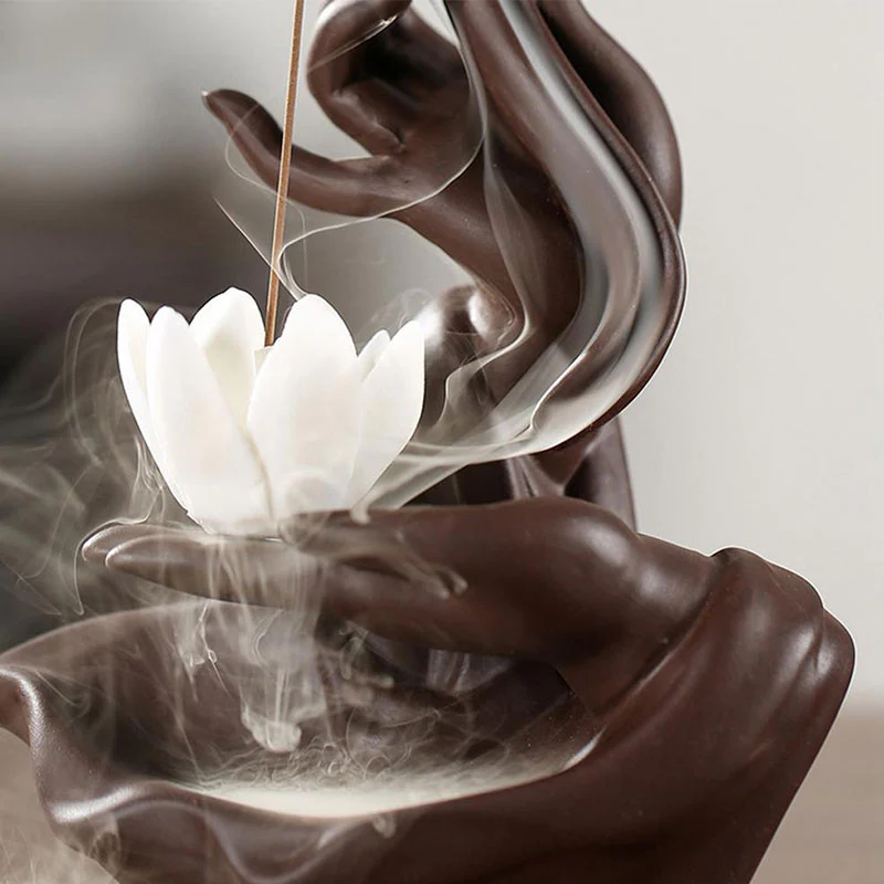 Buddha Stones Lotus Bergamotto Bruciatore di incenso curativo - Image 8