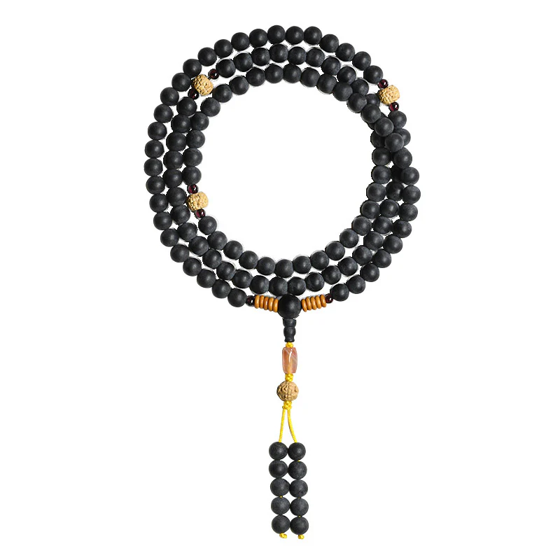 Buddha Stones Mala Tibetano Cipresso Semi di Bodhi Agata Rossa Braccialetto di Guarigione - Image 12