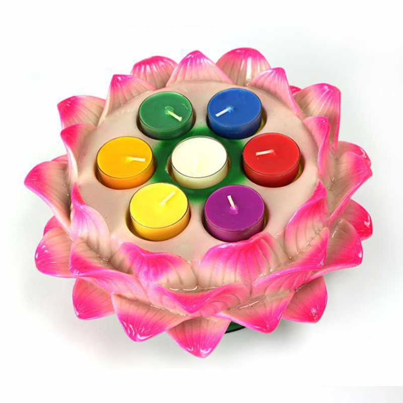 Buddha Stones Meditazione Preghiera Altare Fiore di Loto Portacandele Tempio Buddista Rituali Usa Articoli - Image 7