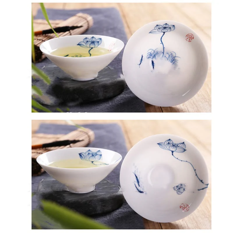 Buddha Stones Vintage Prugna Orchidea Bambù Crisantemo Loto Koi Pesce Tazza da Tè in Ceramica Kung Fu Tazze da Tè - Image 27