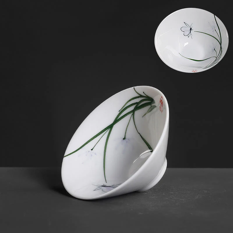 Buddha Stones Vintage Prugna Orchidea Bambù Crisantemo Loto Koi Pesce Tazza da Tè in Ceramica Kung Fu Tazze da Tè - Image 4