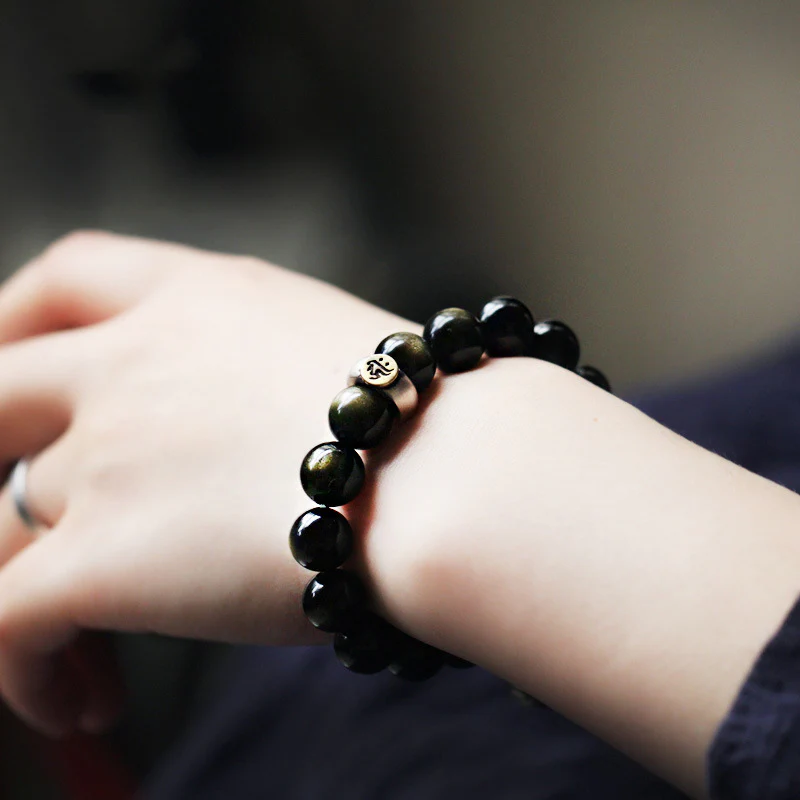 Buddha Stones Zodiaco cinese Buddha natale Ossidiana Braccialetto di purificazione - Image 7