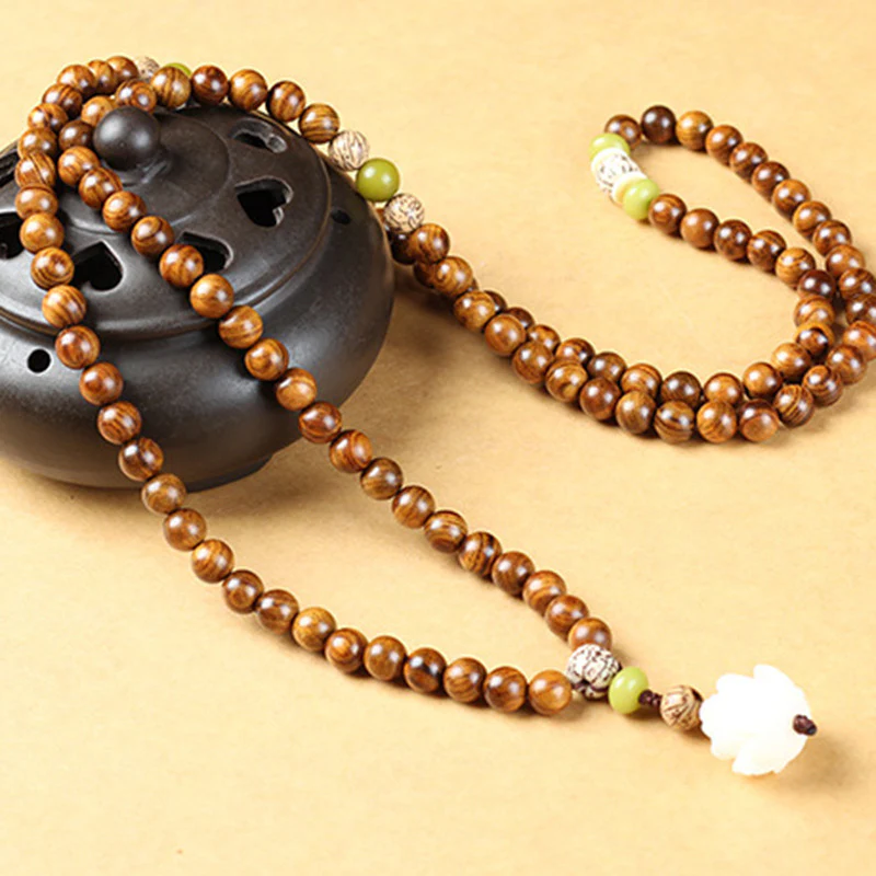 Collana Braccialetto Protezione Calma Mala Loto Palissandro Tibetano Buddha Stones - Image 3