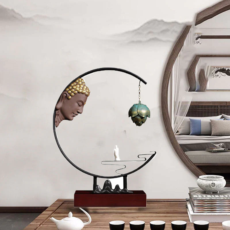 Decorazione per bruciatore di incenso sospeso Buddha Stones meditazione di loto - Image 8