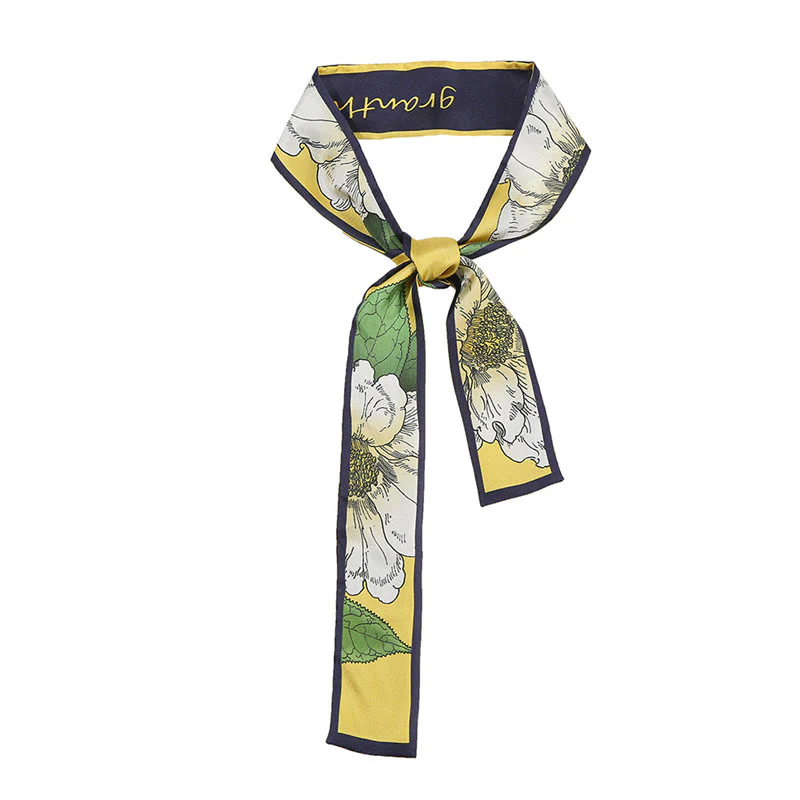 Foulard per capelli in seta 100% gelso Twilly, motivo floreale , Buddha Stones , affreschi di Dunhuang, montagne, tramonto - Image 25