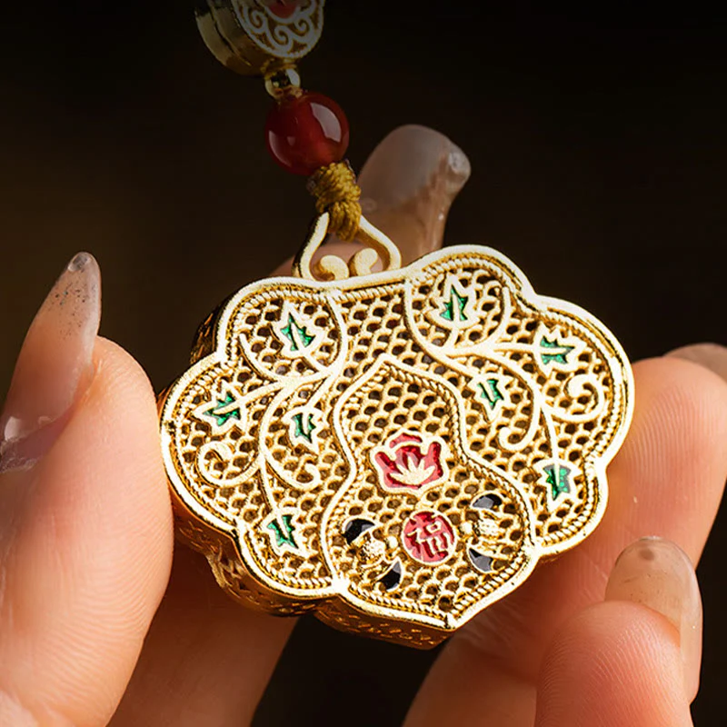 Portachiavi con ciondolo a forma di lucchetto con Buddha Stones, carattere Fu, fortuna e benedizione - Image 6