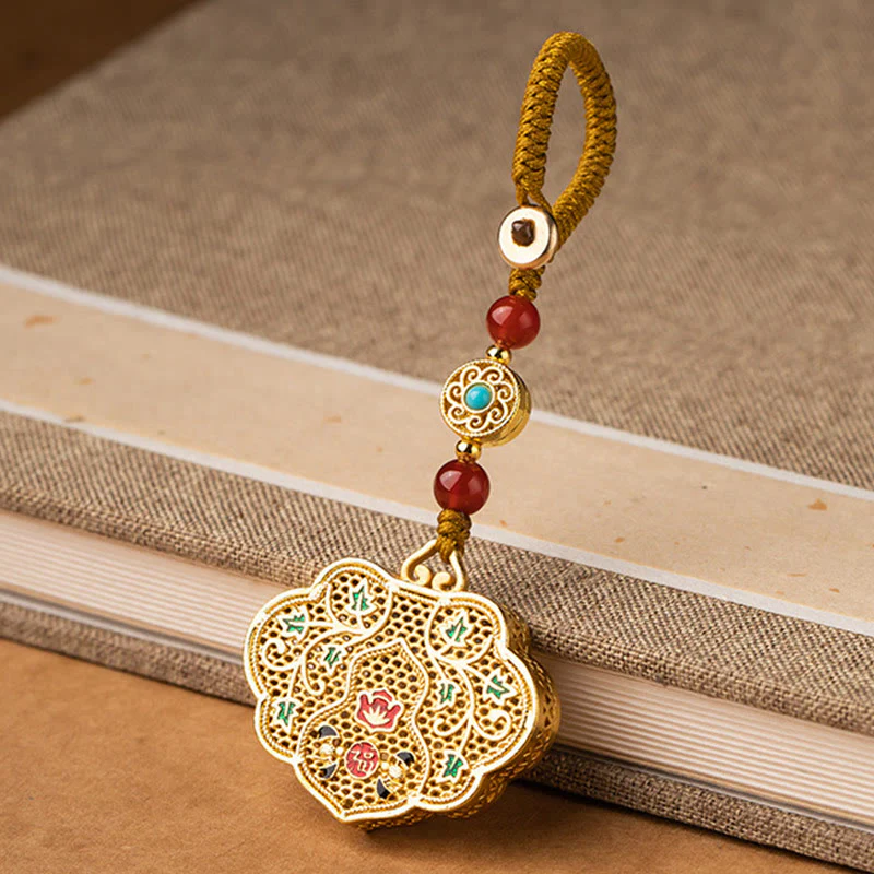 Portachiavi con ciondolo a forma di lucchetto con Buddha Stones, carattere Fu, fortuna e benedizione - Image 8