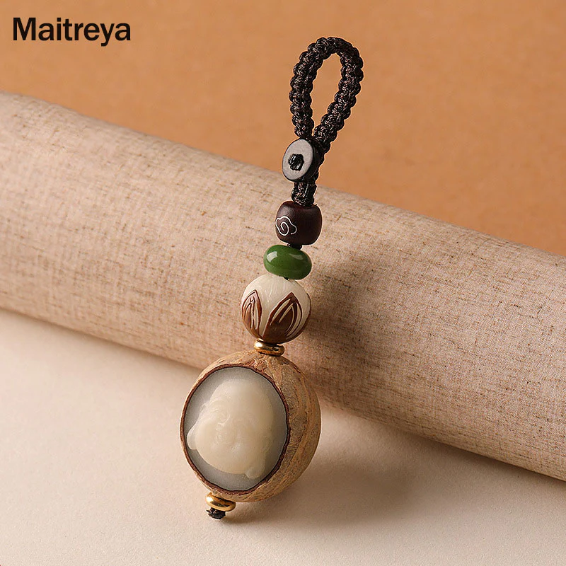 Portachiavi con decorazione Buddha Stones semi di Bodhi - Image 3