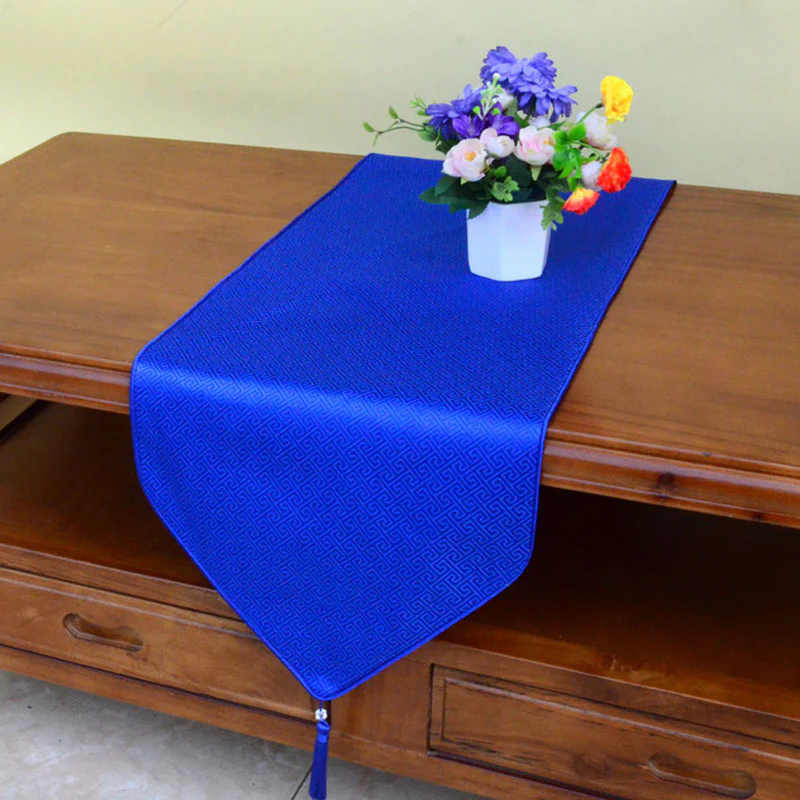 Preghiera Altare Fiore Vajra Drago Modello Tibetano Simboli di Buon Auspicio Nappe Jacquard Runner da Tavolo - Image 20