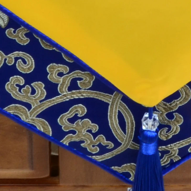 Preghiera Altare Fiore Vajra Drago Modello Tibetano Simboli di Buon Auspicio Nappe Jacquard Runner da Tavolo - Image 8